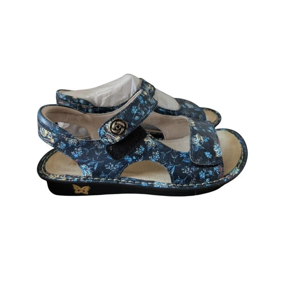 Alegria Women's Blue Floral Print Beckie Sandals New Size Women's 9 - Picture 3 of 7